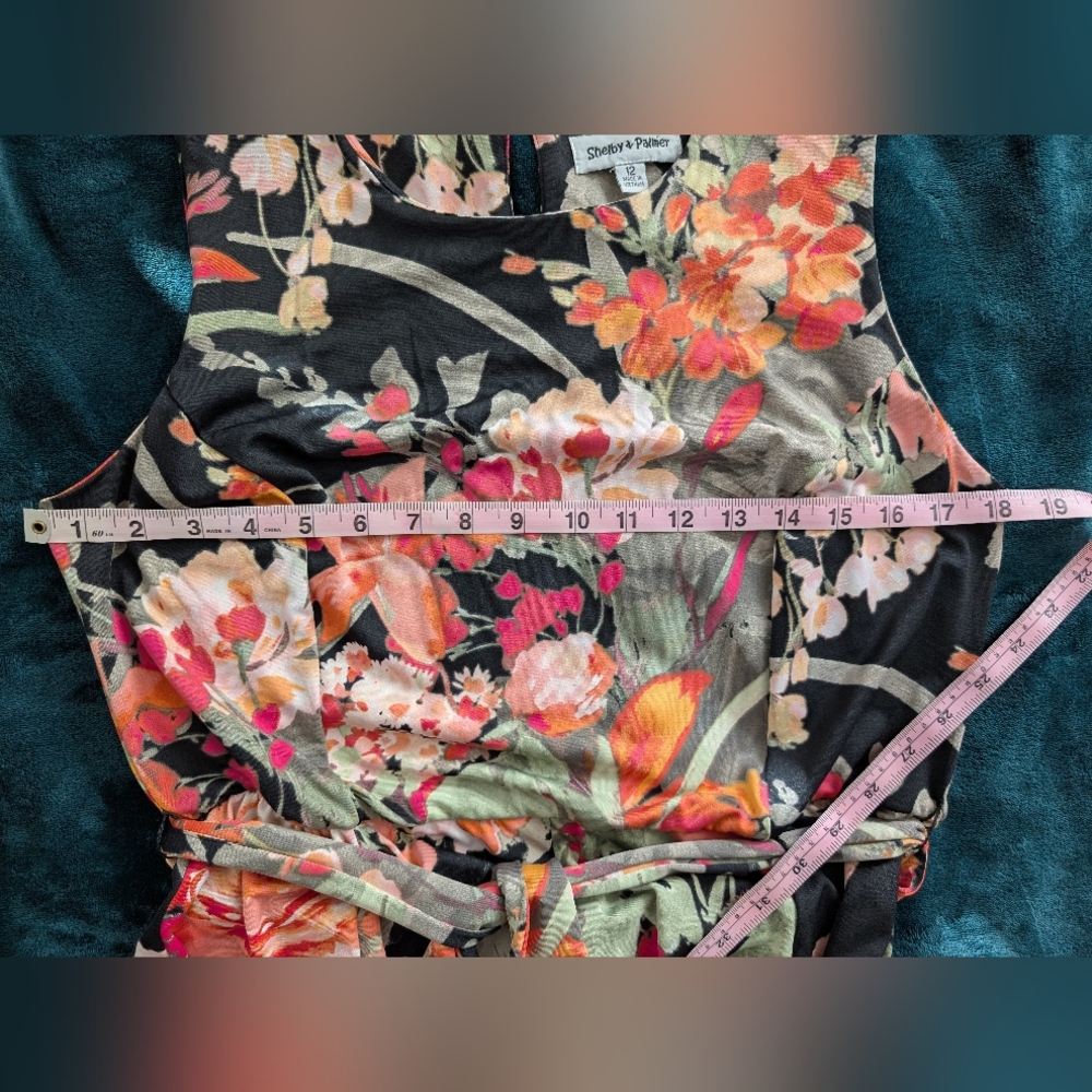 Shelby & Palmer Women's Size 12 Black/Multi Floral Maxi Dress - Picture 6 of 12